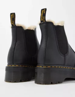 Dr. Martens Women's 2976 Faux Fur-Lined Platform Chelsea Boot -Aerie 7411 5887 001 d1