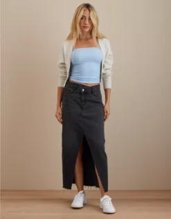 Aerie 31 AE '90s Denim Maxi Skirt