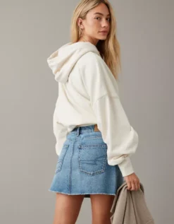 AE '90s High-Waisted Embellished Denim Mini Skirt -Aerie 8332 4709 915 ob